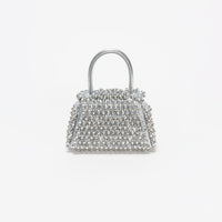 Silver Embellished Micro Bow Bag