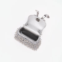 Silver Embellished Micro Bow Bag