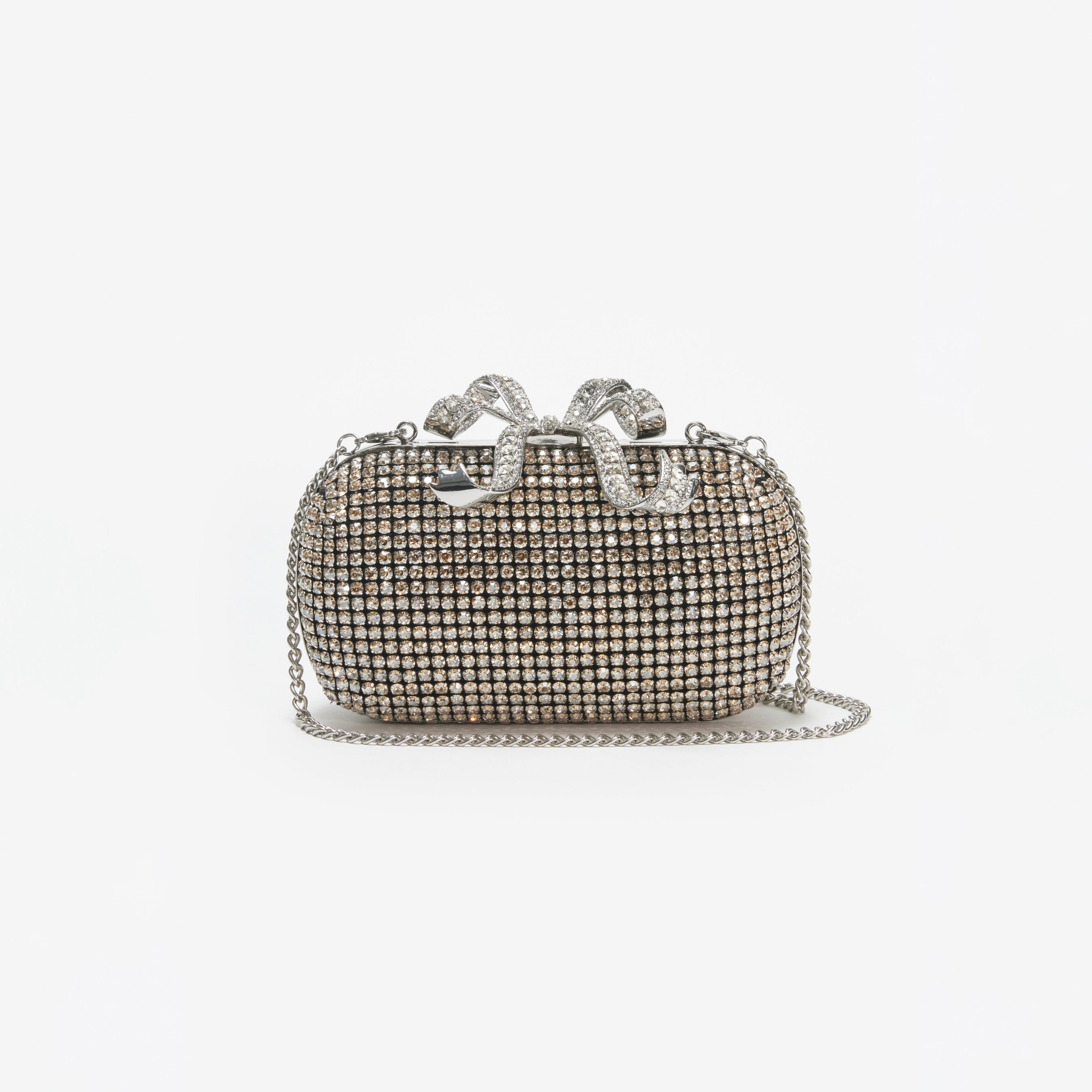 Champagne Diamante Bow Clutch