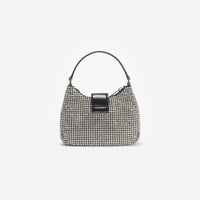 Silver Diamante Crescent Bow Bag