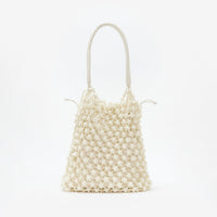 Cream Beaded Large Tote