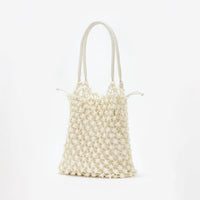 Cream Beaded Large Tote