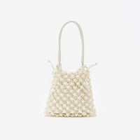 Cream Beaded Medium Tote