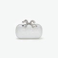 Silver Rhinestone Bow Clutch
