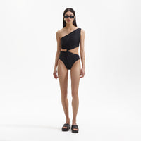 Black Asymmetric Swimsuit