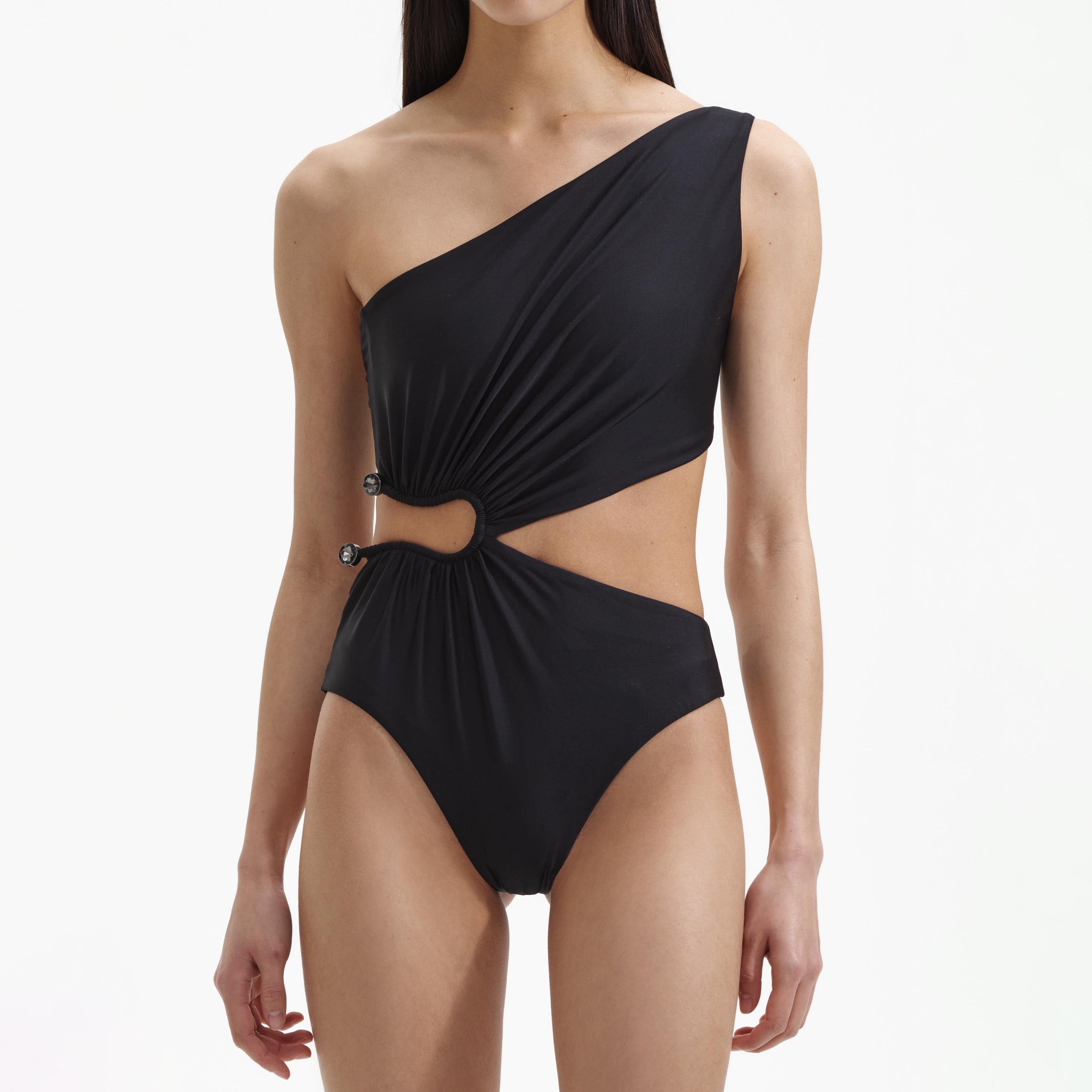 Black Asymmetric Swimsuit