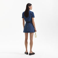 Denim A Line Mini Skirt