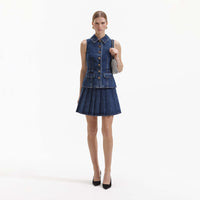 Tailored Denim Mini Dress