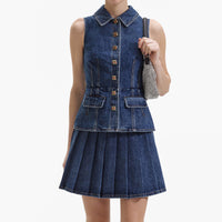 Tailored Denim Mini Dress