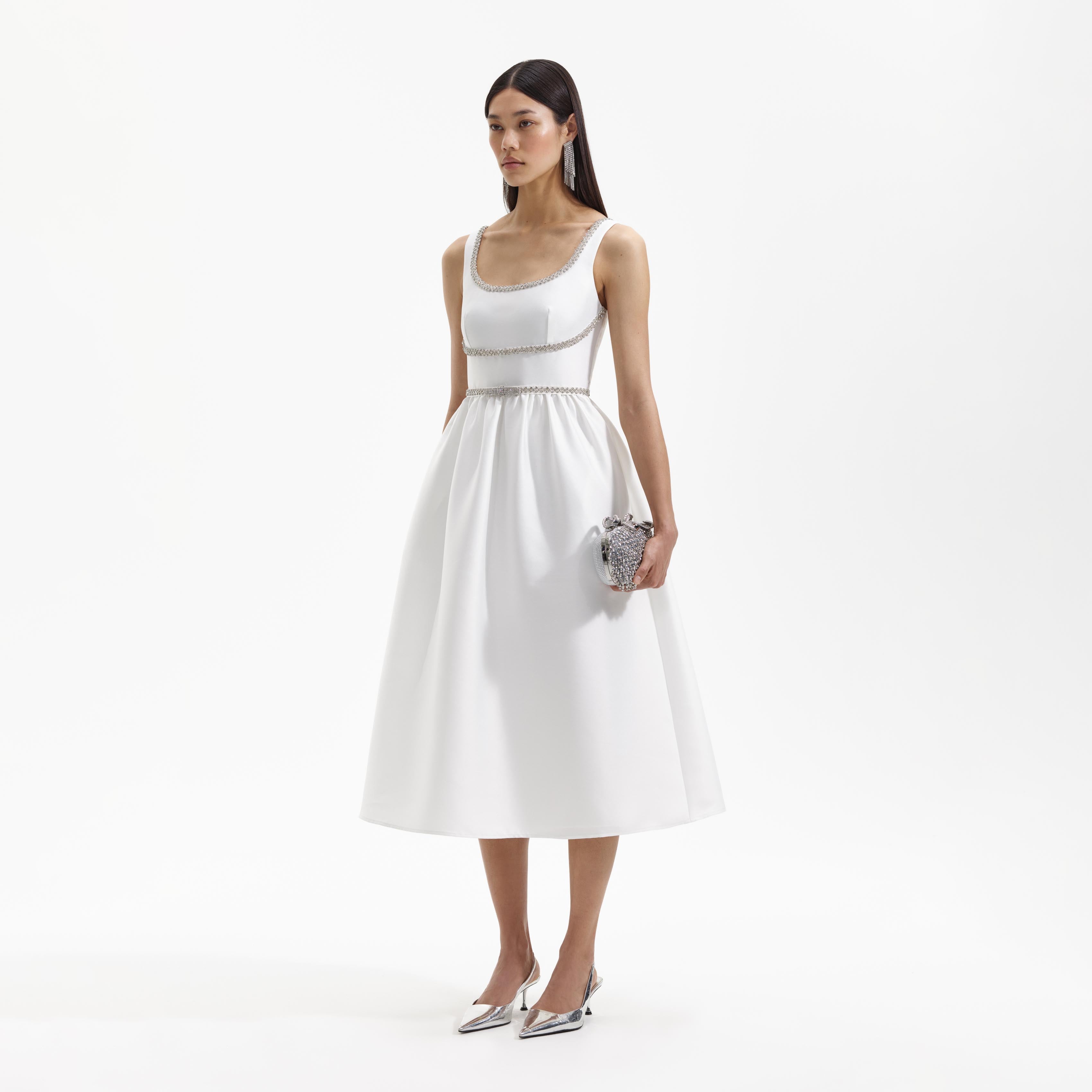 White clearance taffeta dress