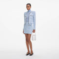 Blue Check Knit Mini Skirt