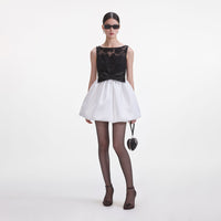 Black And White Tulle Mini Dress