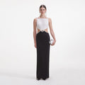 Black And White Crepe Maxi Dress