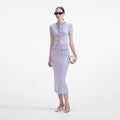 Lilac Embellished Knit Midi Skirt
