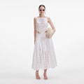 White Cotton Embroidered Top