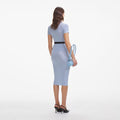 Blue Viscose Knit Midi Skirt