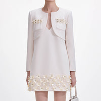 Cream Crepe 3D Sequin Jacket