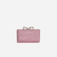 Pink Crystal Box Clutch