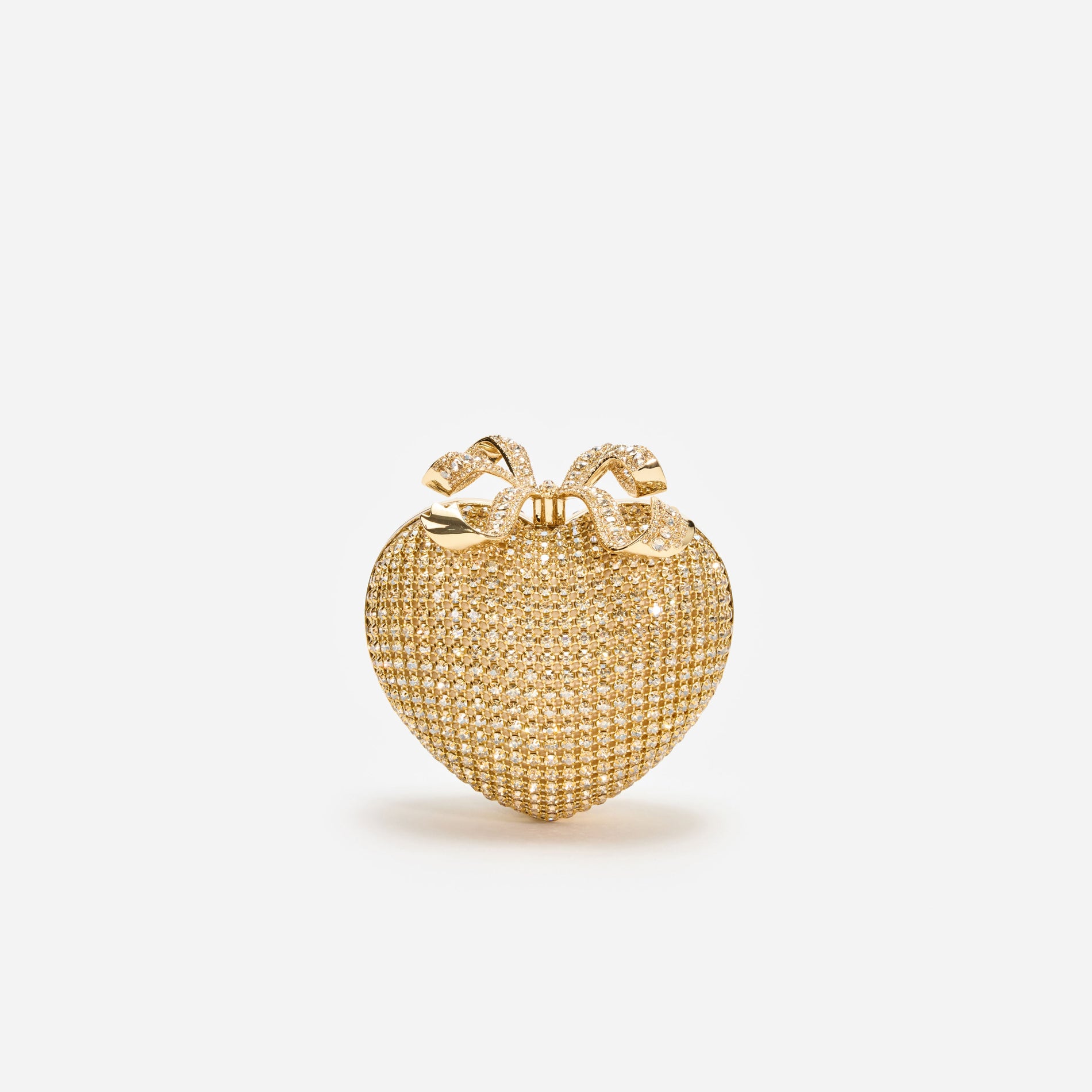 Gold Crystal Heart Clutch