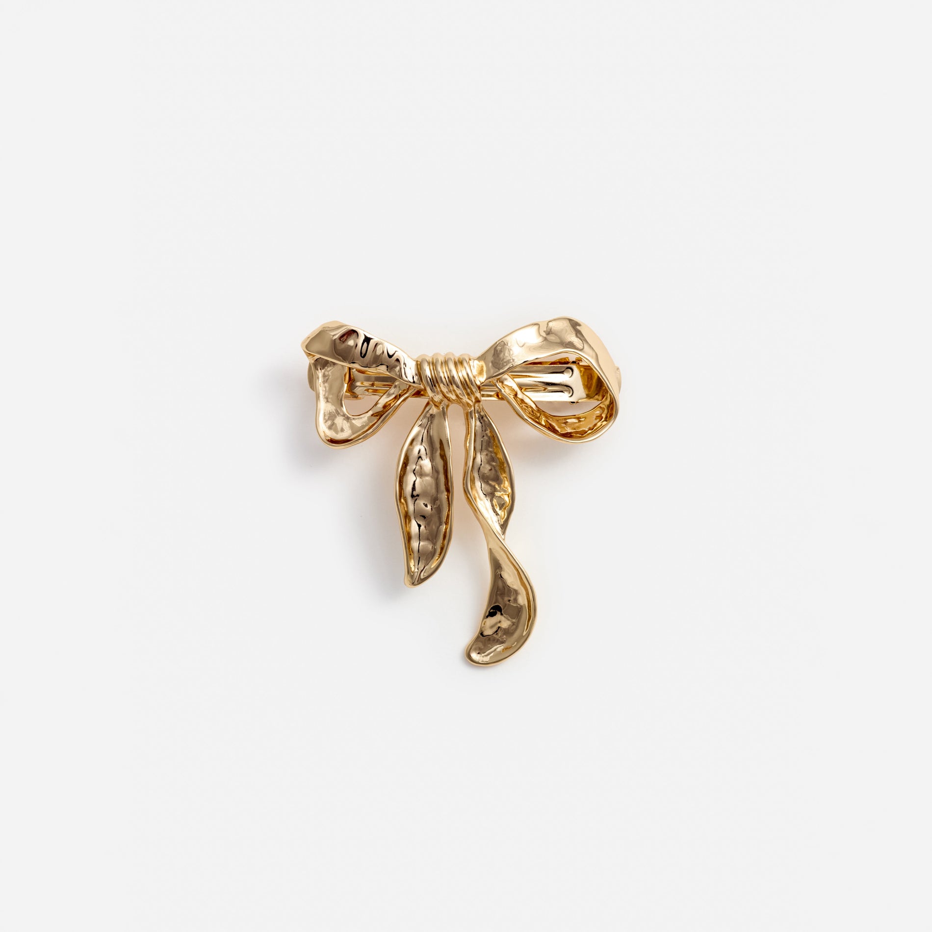 Mottled Gold Bow Hairclip