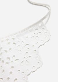 White Cotton Embroidered Bandana