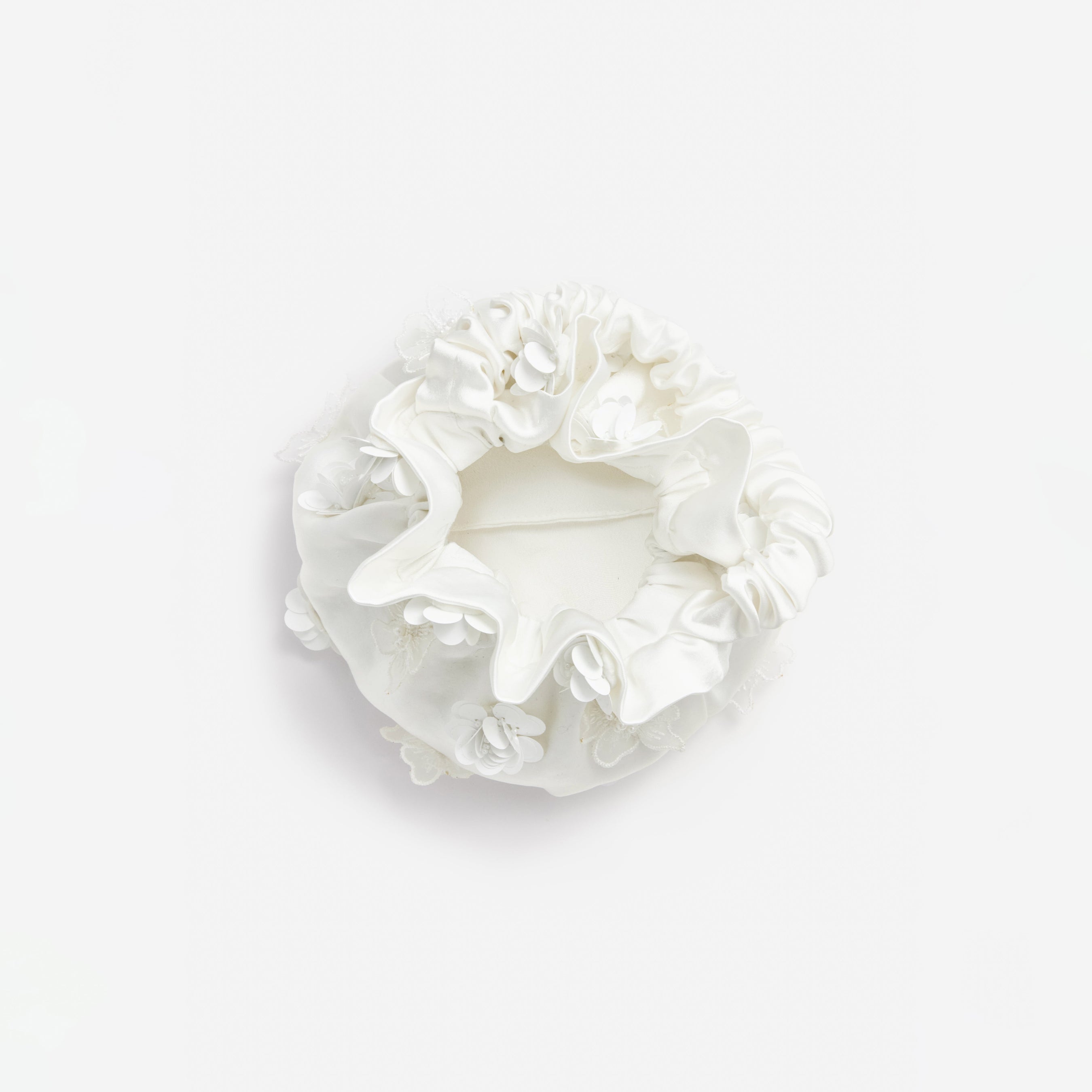 Cream Satin Flower Bag