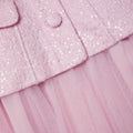 Pink Boucle Tulle Midi Dress