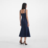 Denim Sweetheart Midi Dress