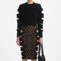 Black Cut Out Lace Detail Jumper