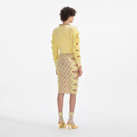 Yellow Cut Out Lace Detail Jumper