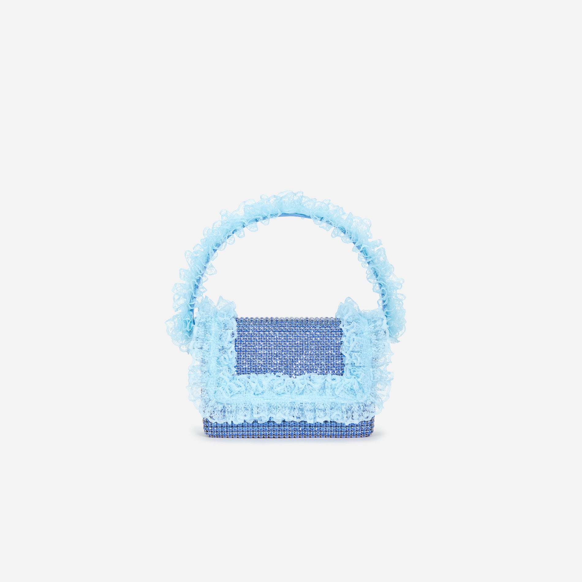 Blue Crystal Lace Detail Bag