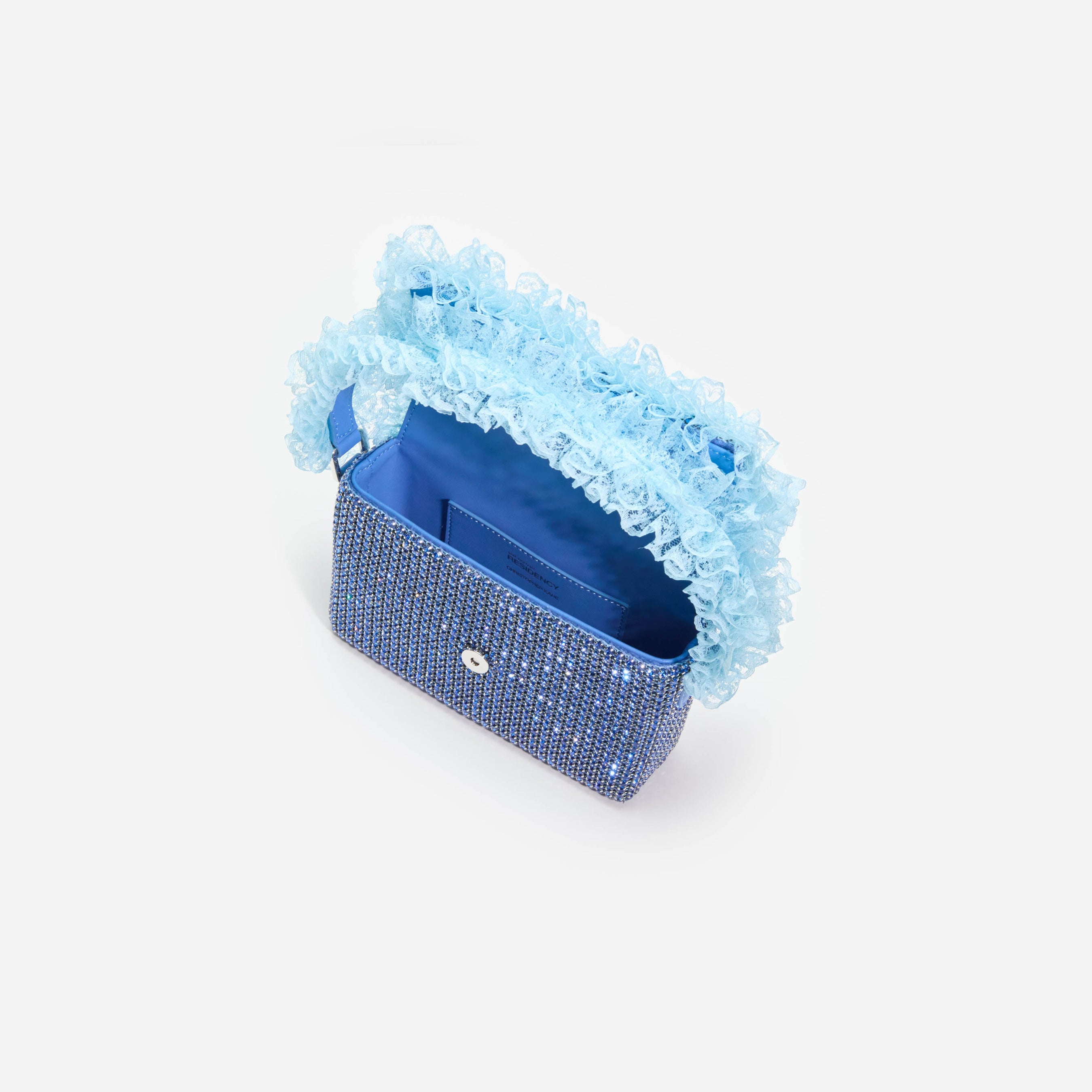 Blue Crystal Lace Detail Bag