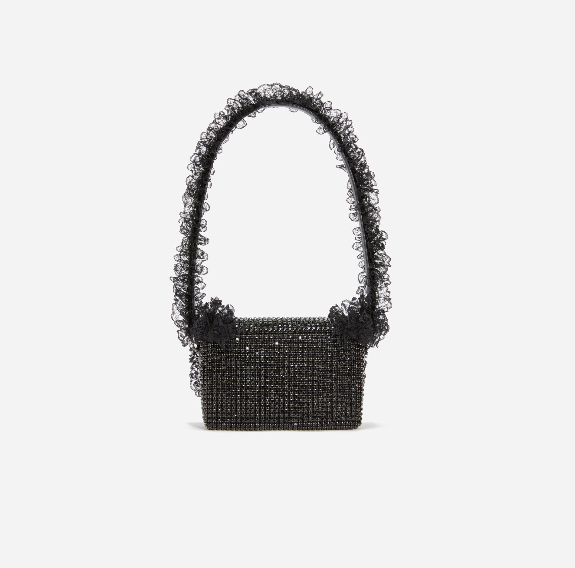 Black Crystal Lace Detail Bag