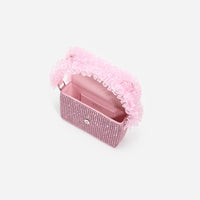 Pink Crystal Lace Detail Bag