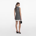 Grey Herringbone Mini Dress