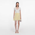 Yellow Pointelle Knit Mini Skirt
