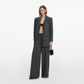 Grey Rhinestone Pinstripe Trousers