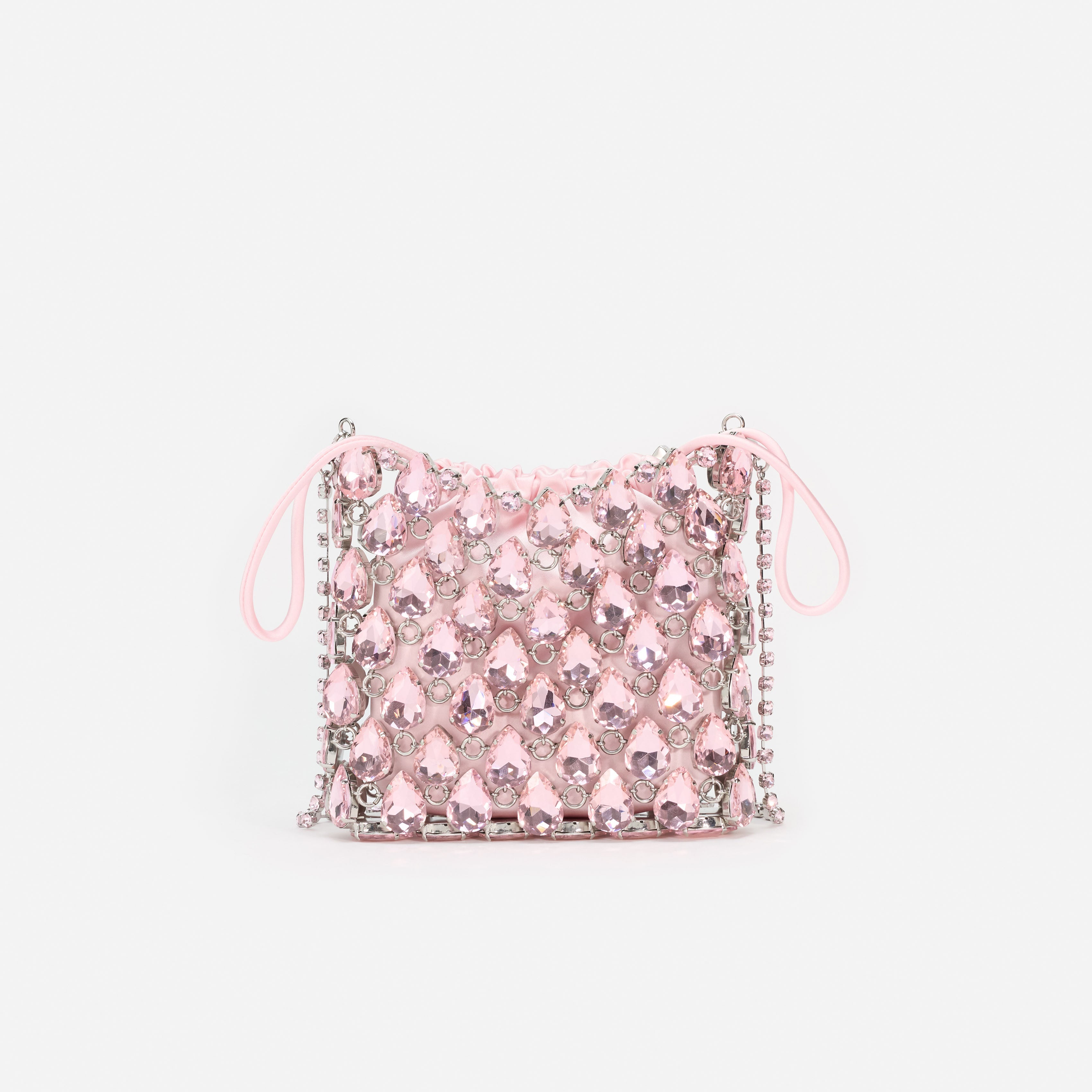 Pink Crystal Chainmail Mini Bag