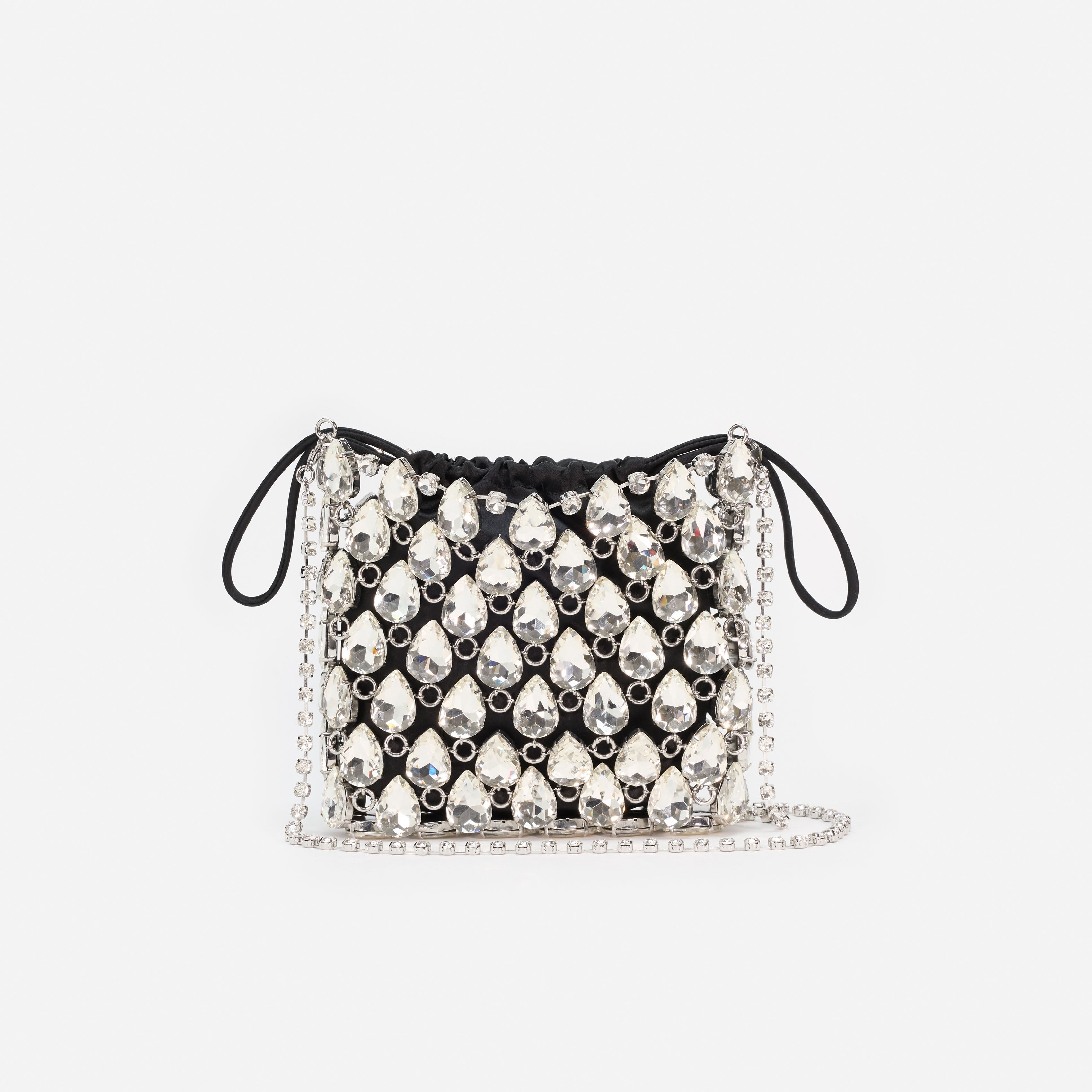 Silver Crystal Chainmail Mini Bag