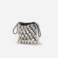 Silver Crystal Chainmail Mini Bag
