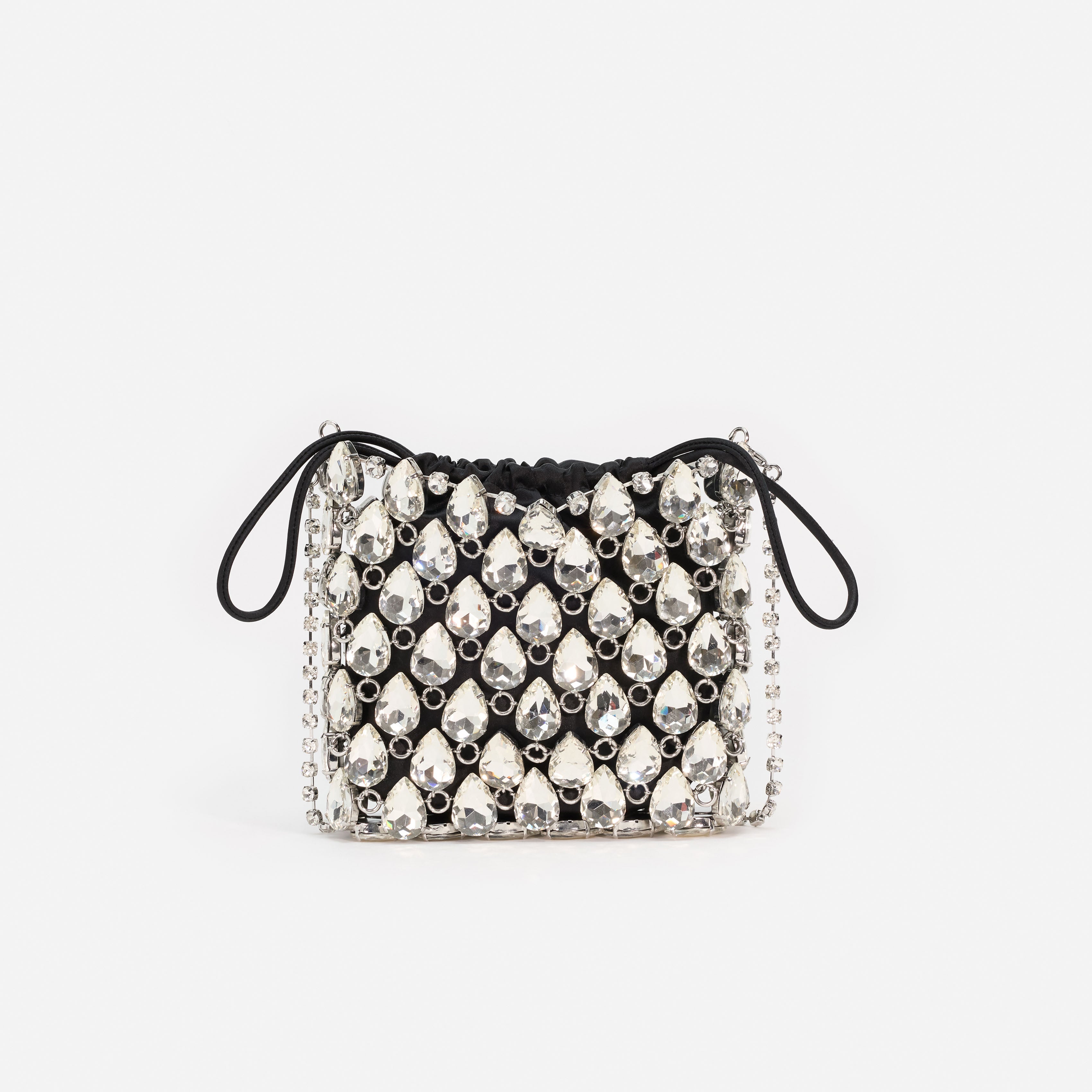 Silver Crystal Chainmail Mini Bag