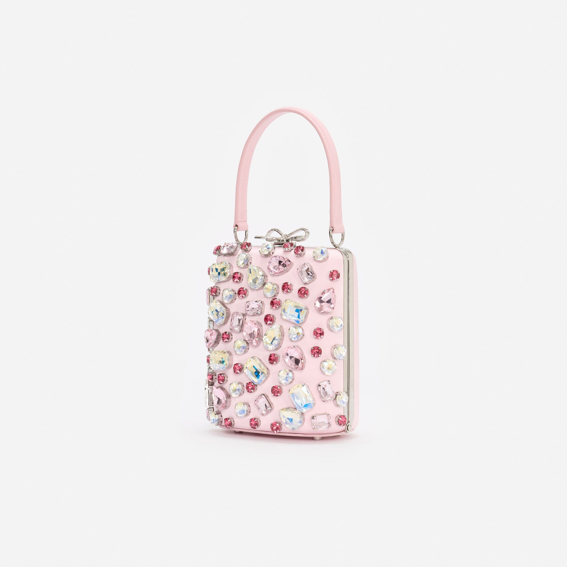 Pink Multi Crystal Mini Bow Bag