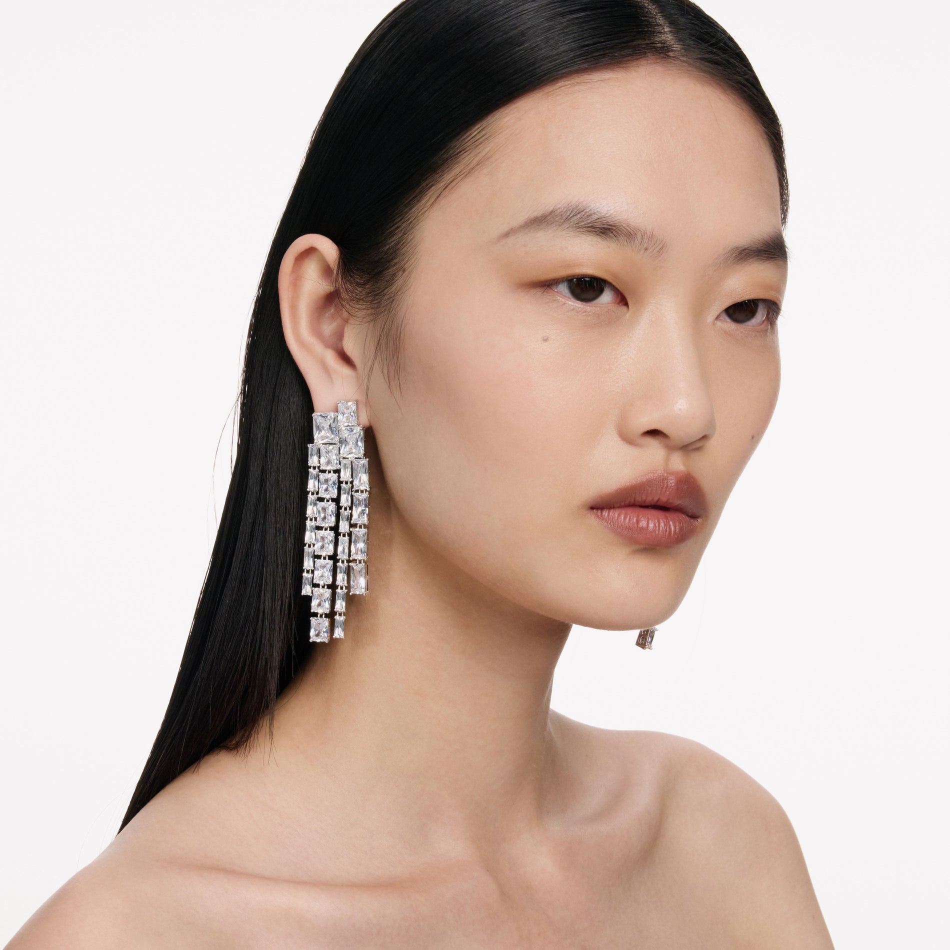 Square Crystal Dangle Earrings