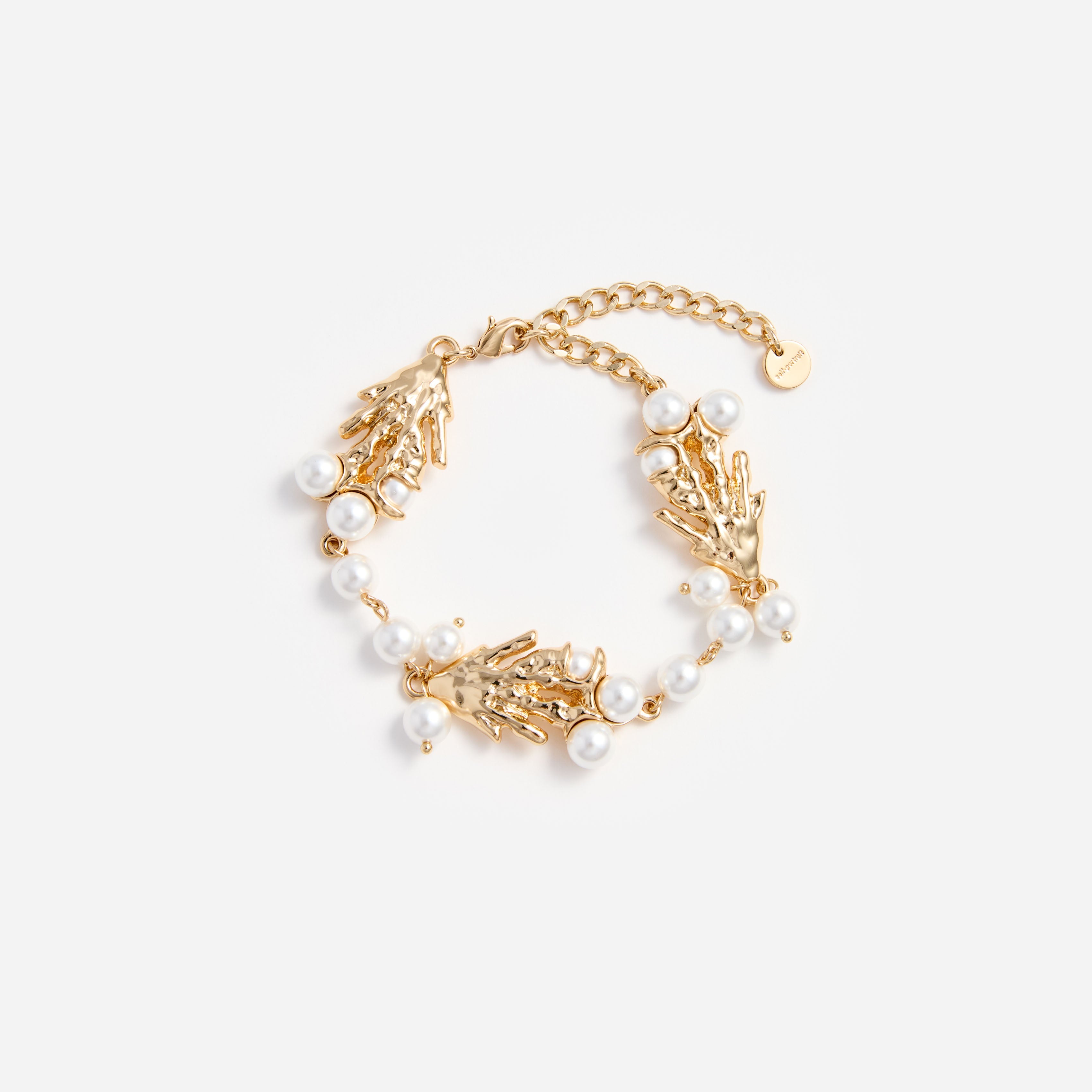 Gold Coral Pearl Bracelet