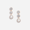 Gold Crystal Flower Tiered Earrings
