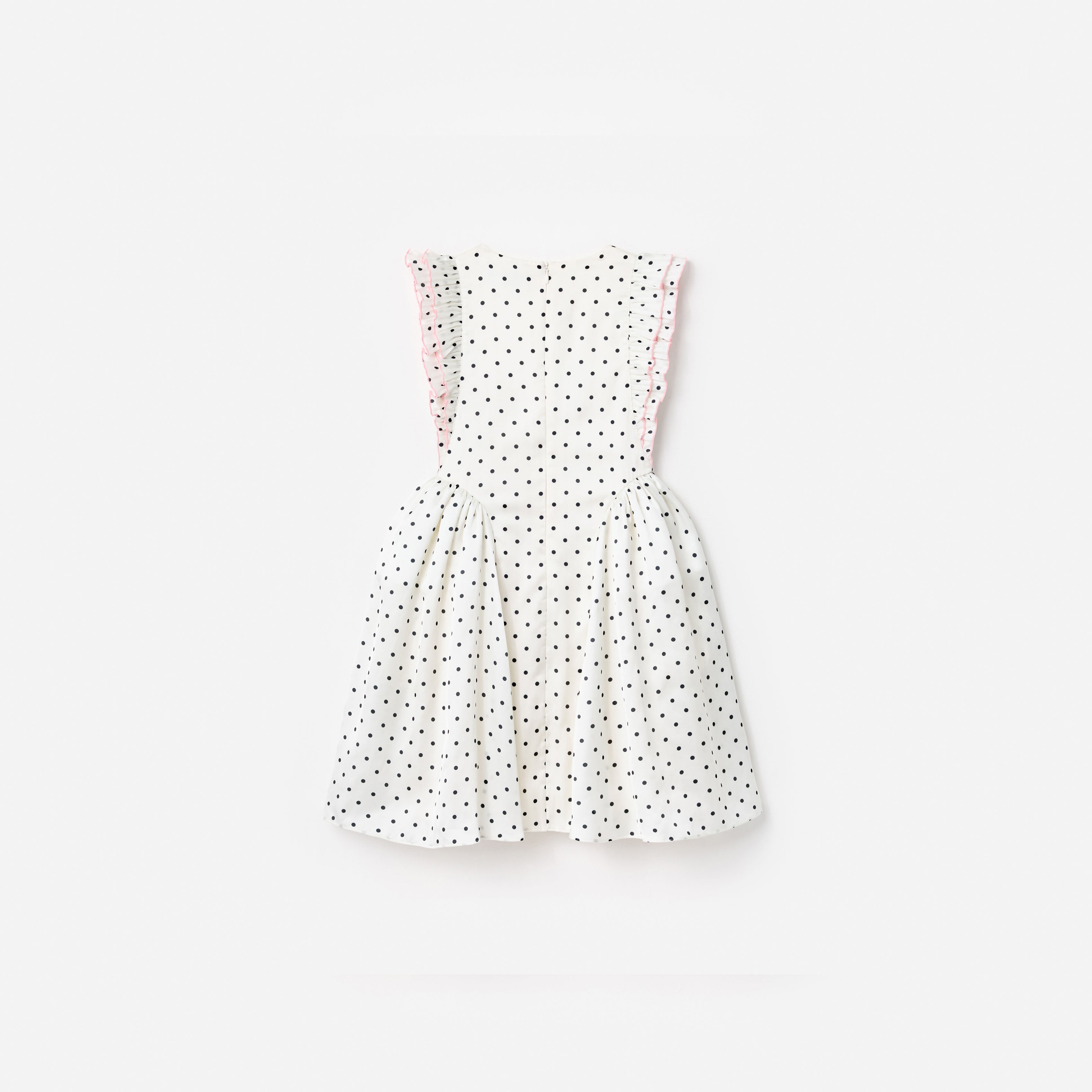 Cream Polka Dot Frill Dress