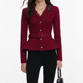 Burgundy Crystal Trim Cardigan