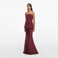 Burgundy Bandeau Maxi Dress