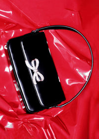 Black Leather Baguette Bag