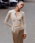 Gold Lurex Ribbed Knit Top